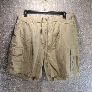 Tommy Bahama Shorts Mens Size XL Cargo Elastic Waist Drawstring Cotton Khaki